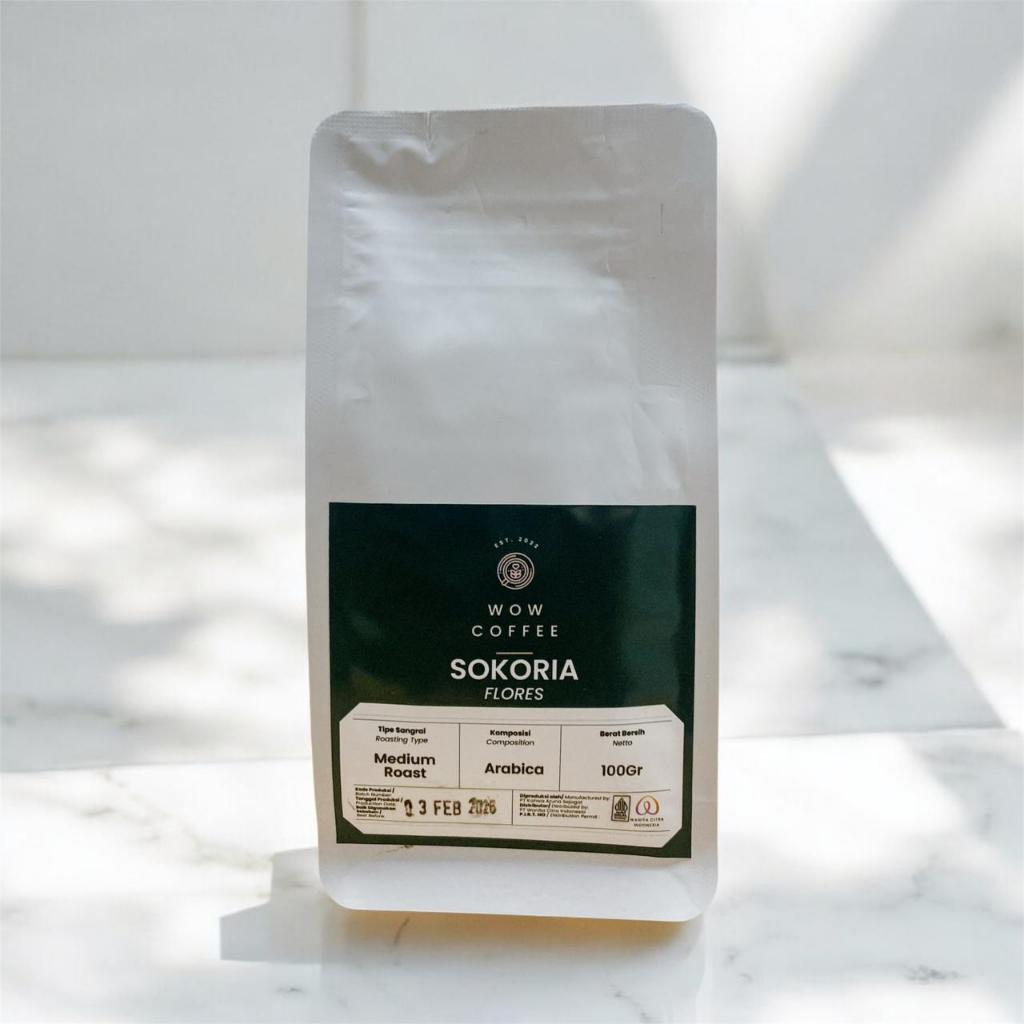 

Wow Coffee 200 gr Biji Kopi Premium Arabica Sokoria Flores Roasted Bean