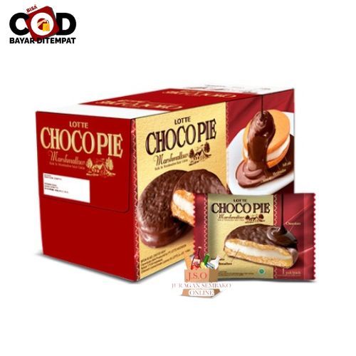 

[ JSO ] Lotte Choco Pie Marshmallow Box lsi 12 x 26gr Sandwich Chocopie Marshmallow Cokelat Chocopie Snack Cemilan Anak Halal