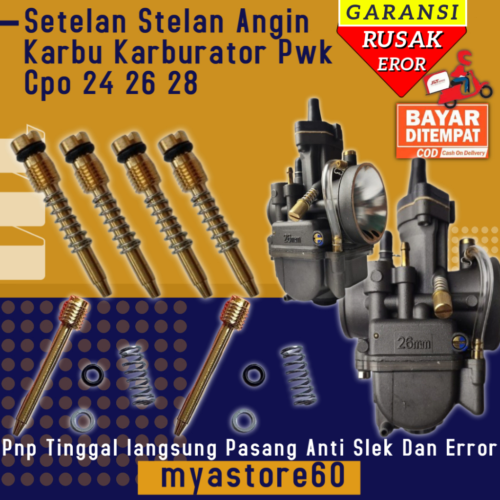 Stelan Setelan Jarum Stelan Angin Air Screw Kuningan Carbu Karbu Karburator Pwk Cpo 24 26 28 Cpo 24 