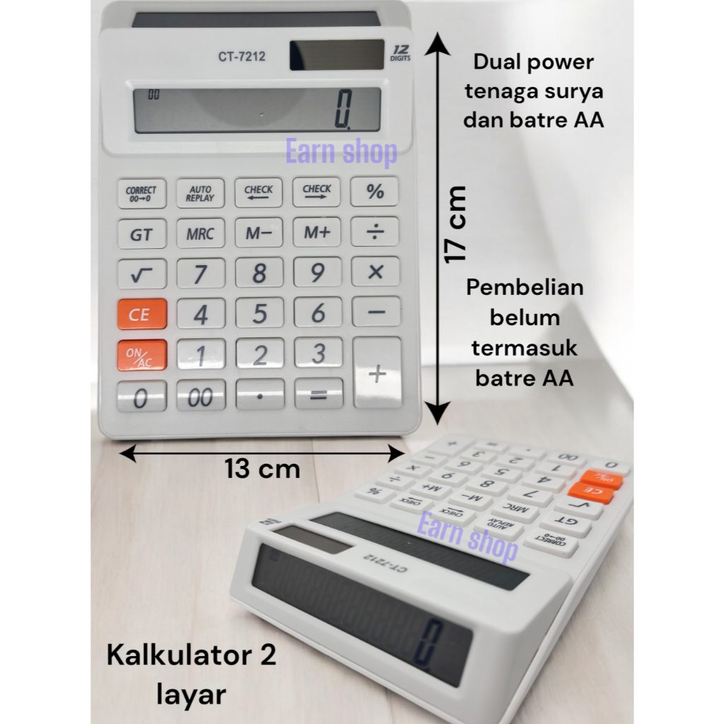 

SIS Kalkulator 2 Layar CT-7212 - Calculator 2 Display Layar / Check Ulang CT7212 12Dit CTZN