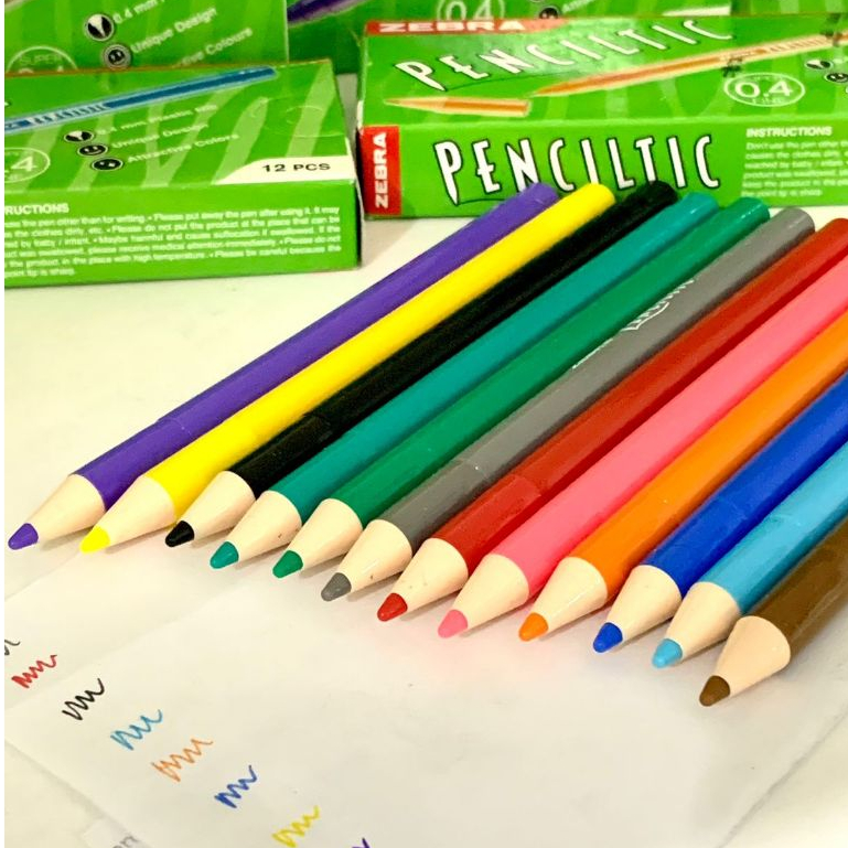 

SET 12 PCS ZEBRA PENCILTIC FINELINER SUPER FINE 0.4 | KEMASAN 12 COLORS PULPEN WARNA HIAS