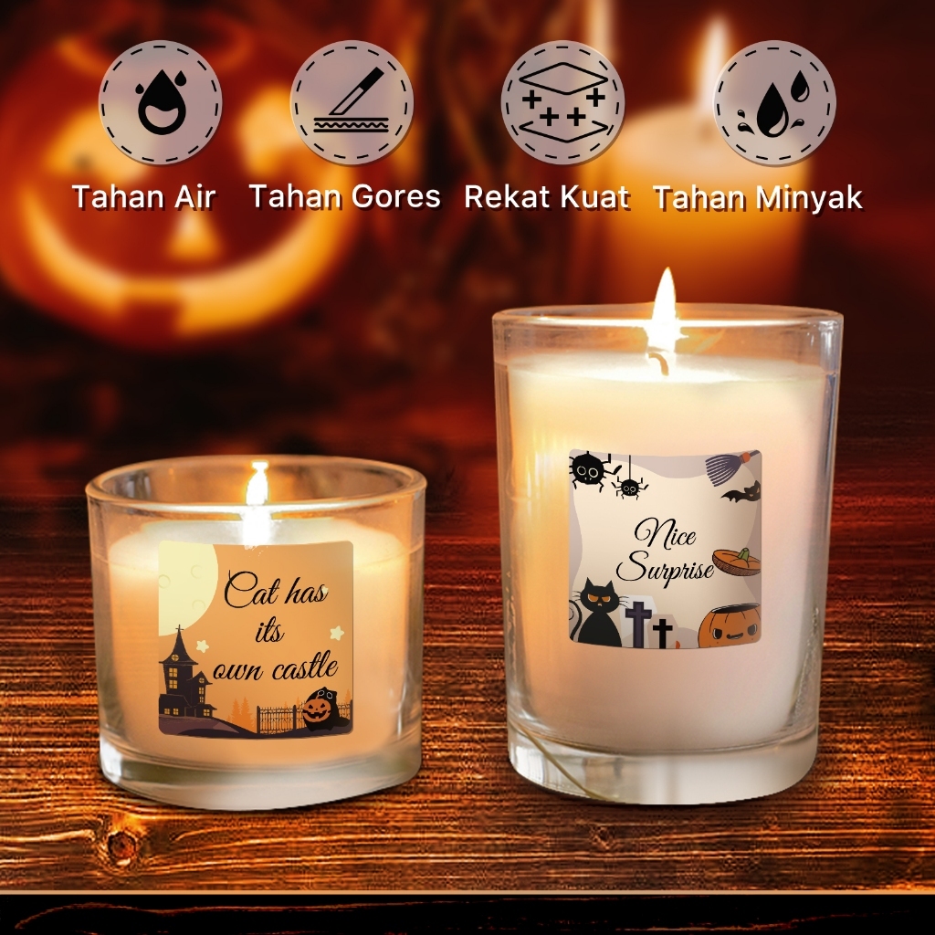 

Stiker Label Termal Halloween Persegi 50*50MM Label Stiker Label Penyegelan Hadiah Selamat Halloween