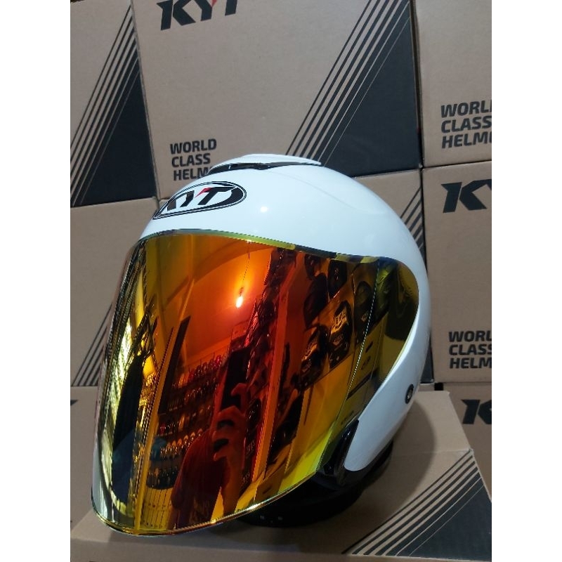 Helm Kyt Kyoto R White Kaca Venom Blue,Red,Silver,Dark Smoke