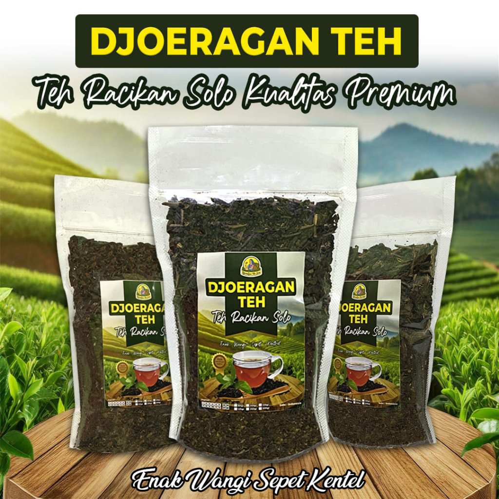 

Djoeragan Teh Racikan Solo Premium 120gr | Teh Racik Khas Solo | Teh Solo Enak Wangi Sepet Kentel