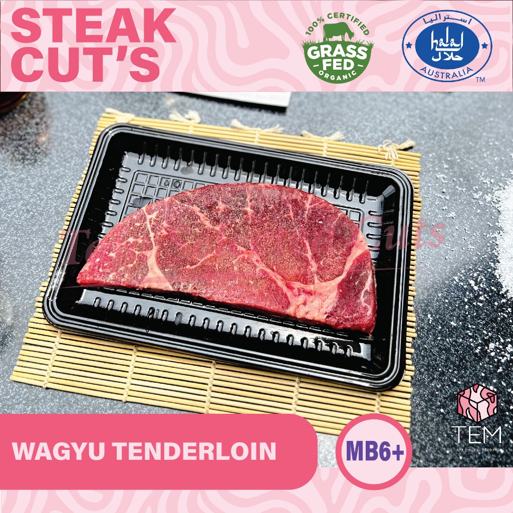 

Wagyu Tenderloin Steak Cut MB 6+ (200-220 gr) Daging Premium Organik Grass-fed