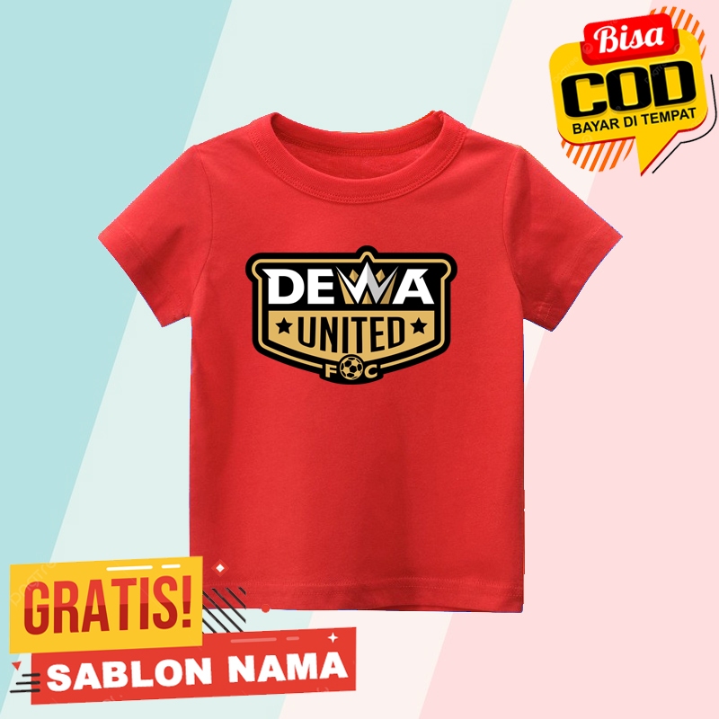 Baju Kaos Anak Dewa United / Kaos Anak Laki Laki & Perempuan Custom Nama Dewa United