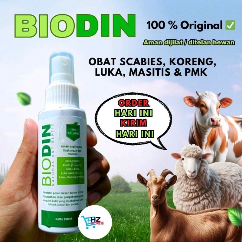 Biodin Spray Untuk Sapi 100ml Natural Antiseptik Obat PMK Sapi Paling Ampuh