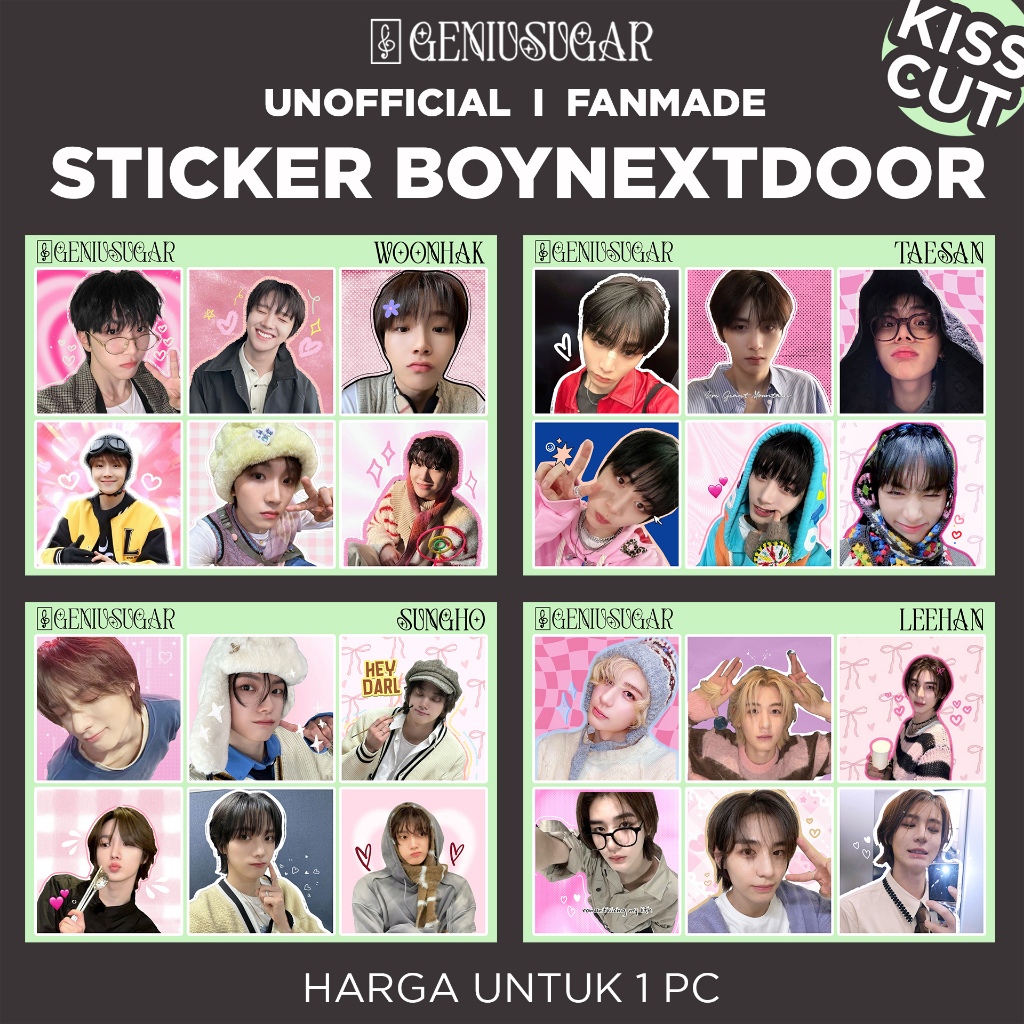 

[PERSEGI BOYNEXTDOOR] STICKER KISS CUT SELKOR DECO KPOP