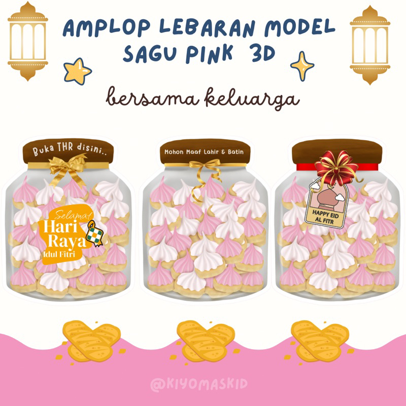 

(A2) Amplop Lebaran Model Sagu Pink 3D/Amplop Lebaran Unik Terbaru 2025/Amplop Idul Fitri/Amplop Kue Kering Lebaran