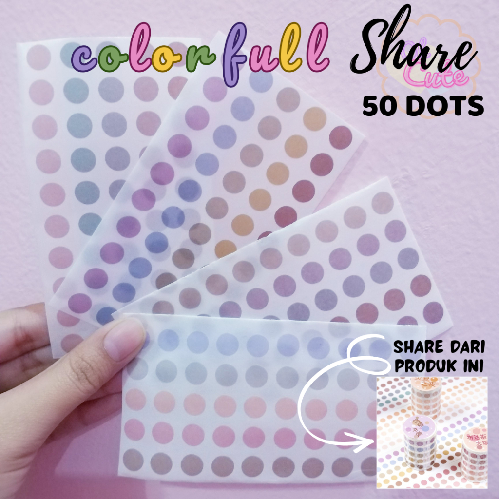 

SHARE 50 DOTS Journal Bullets 0.8 CM Colorful Series