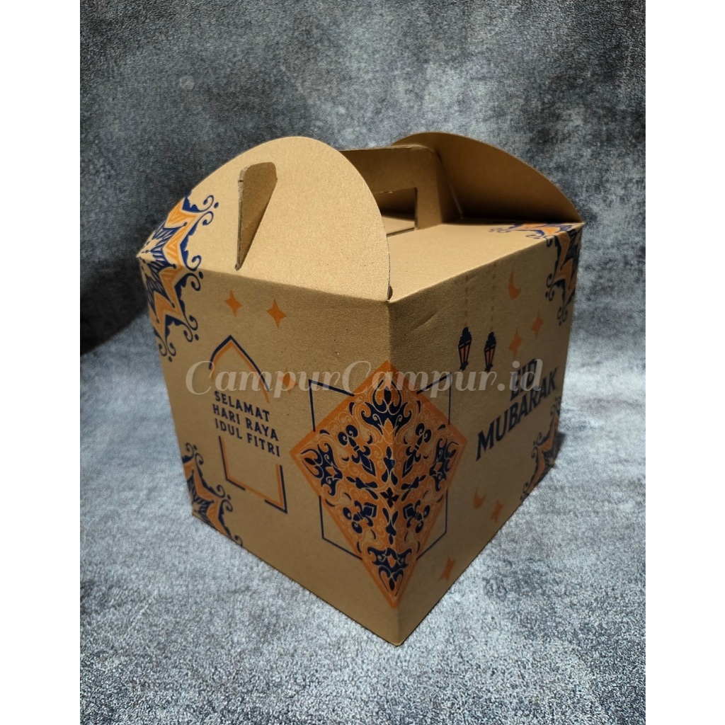 

Box Parcel Hampers 30x26x26 Hari Raya Idul Fitri Eid Mubarak Dengan Handle/Pegangang Gable Box Gift Box