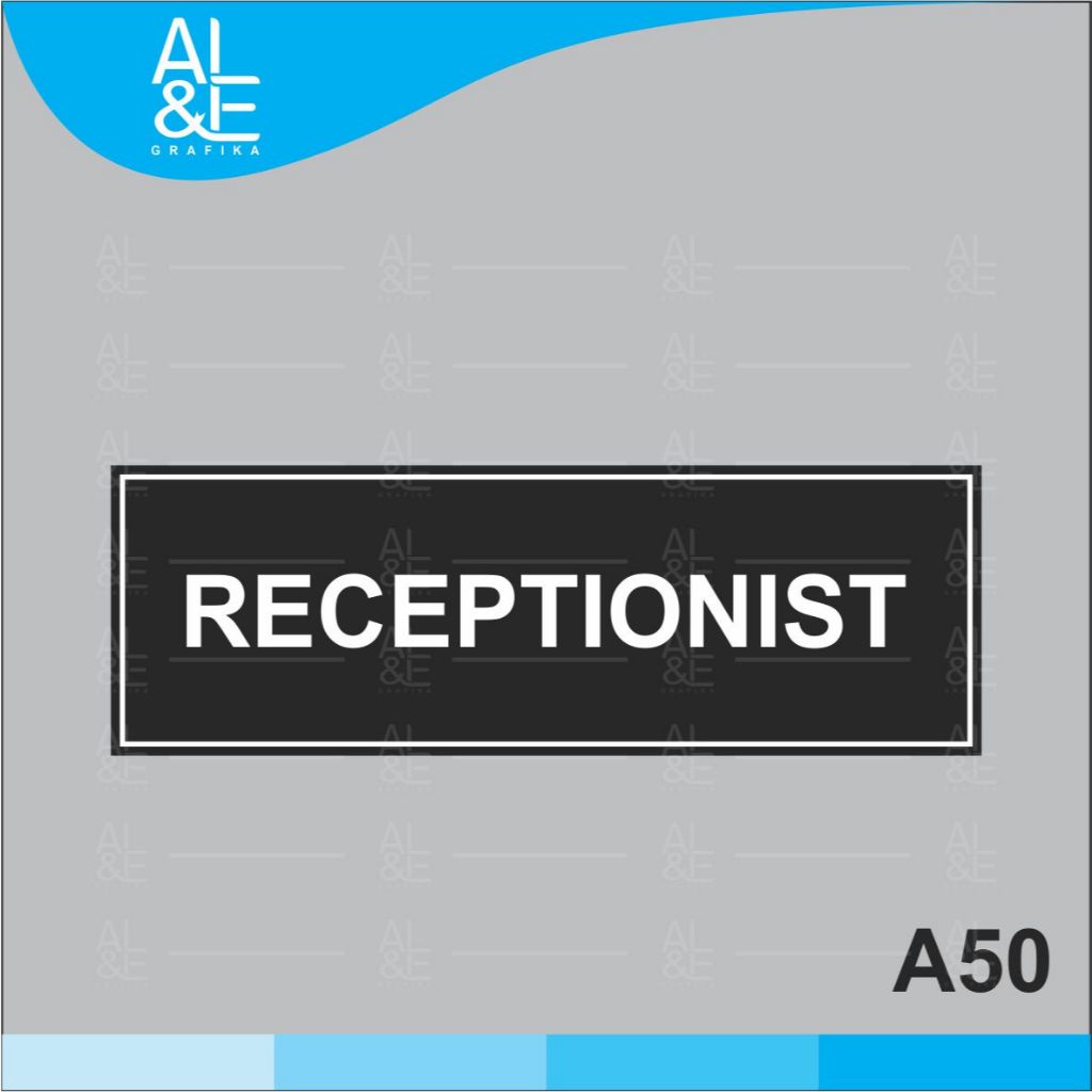 

A31 - Acrylic Sign, Stiker Akrilik Receptionist (Resepsionis), Premium, Bisa Custom