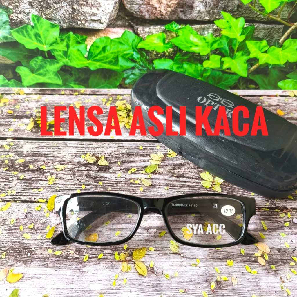Kacamata Baca Plus Untuk Mata Rabun Dekat Lensa Asli Kaca Anti Gores Frame Pakai Per Atau Pegas Ukur