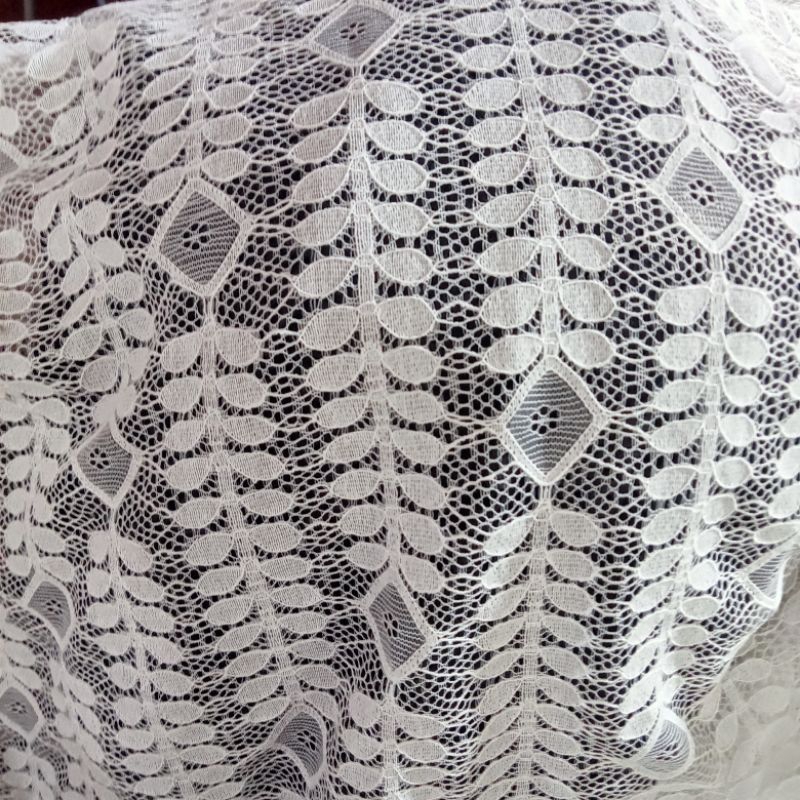 Kain Brokat Semi Prada - Kain Brokat Motif Bunga Import - Kain Brokat Lace Prancis - Kain Brukat War