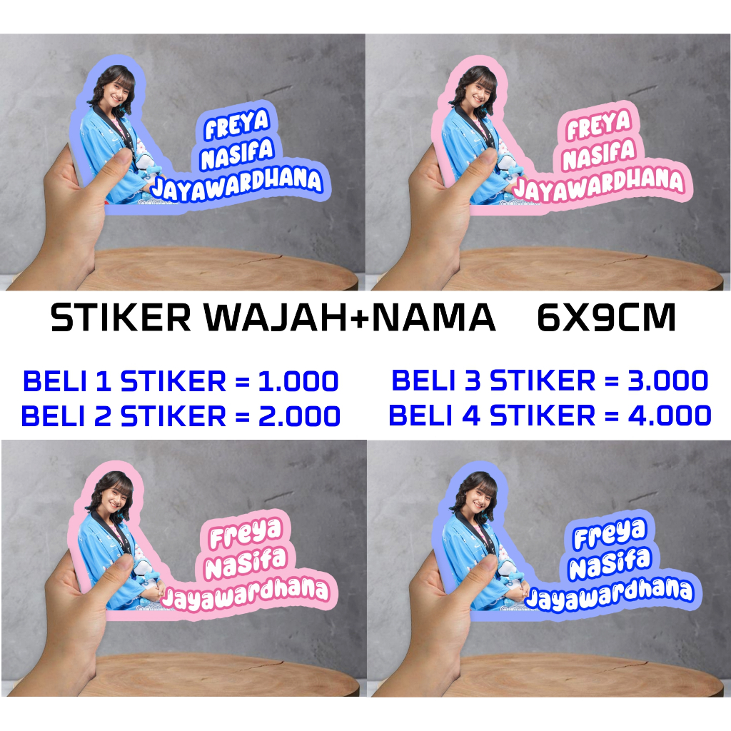 

Stiker wajah + nama 6x9cm