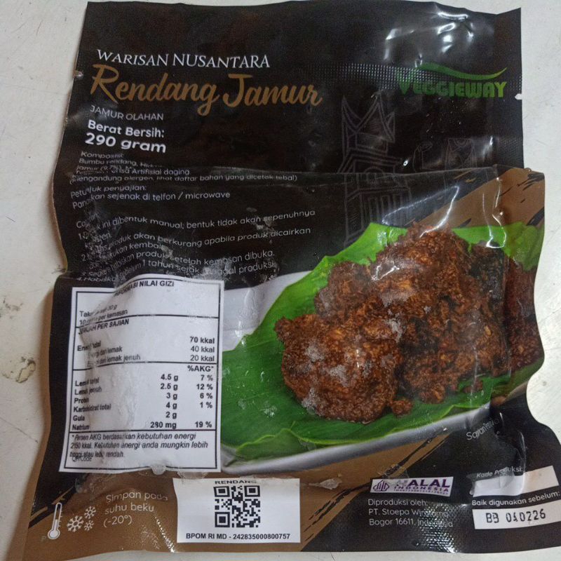 

Rendang Vegetarian warisan Nusantara siap saji vegan