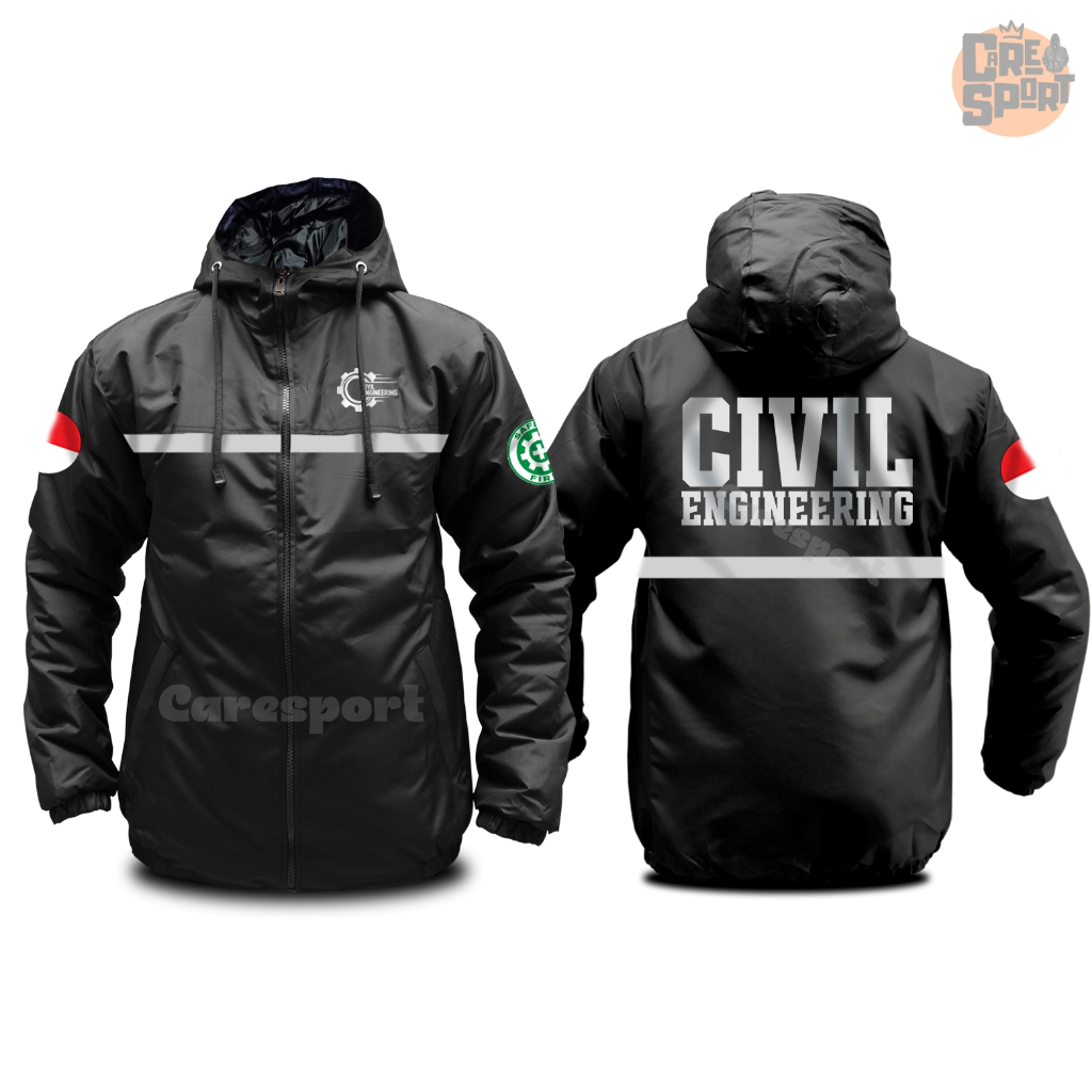 JAKET CIVIL ENGINEERING CUSTOM BEBAS BAHAN PARASUT SEMI WF CASUAL LAPANGAN KERJA SCOTLIGHT