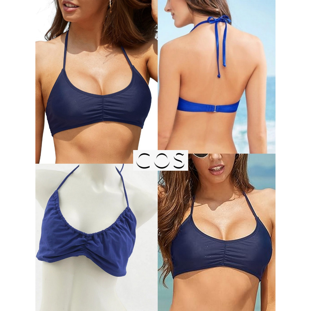 Bra Wanita Model Bikini Tanpa Kawat Tanpa Busa Motif Polos COS size 30B 32B 34B 34C 36C Pakaian Dala