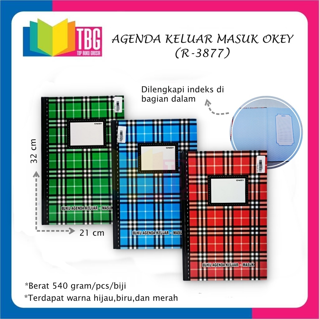 

1 PCS AGENDA KELUAR MASUK OKEY / BUKU AGENDA SURAT / BUKU AGENDA 100 LEMBAR OKEY (R-3877)