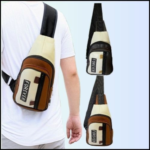 TAS SELEMPANG PRIA TAS PINGGANG PRIA WAITSBAG TERLARIS & TERMURAH HMP TAS HP POWERBANK COKLAT KULIT