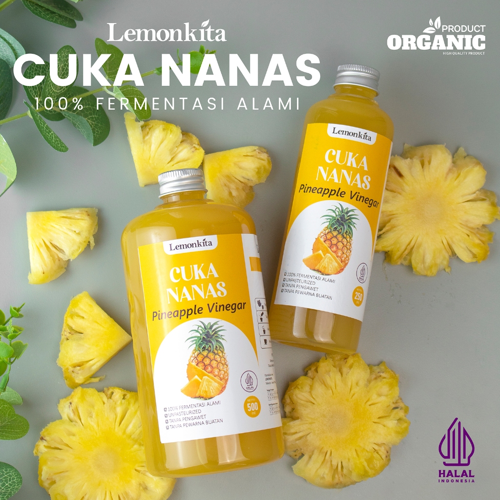 

Lemonkita - Cuka Nanas - Pineapple Cider Vinegar - With Mother - Diet Keto - Toner Wajah
