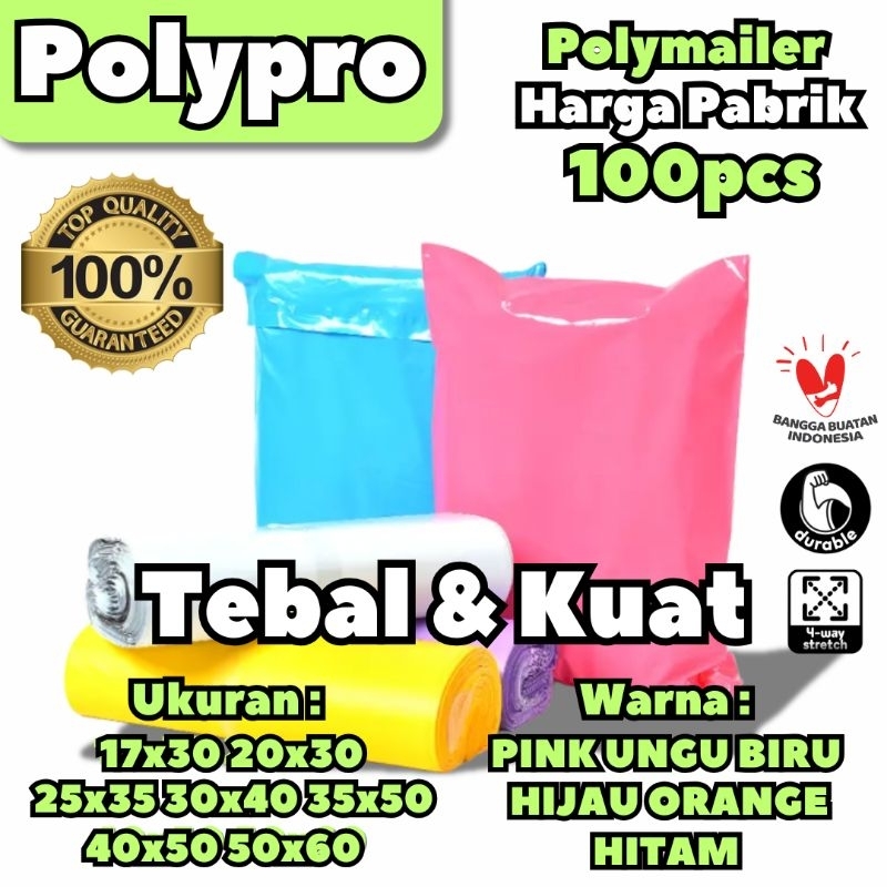 

Plastik Packing Online / Polymailer Warna Premium / 100 Lembar