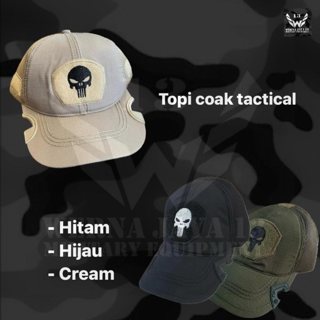 Topi Coak Tactical Caps Velcro funiser I New baseball kombinasi polkadot