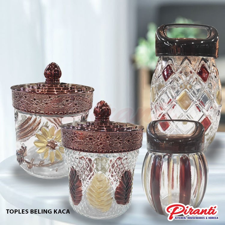 Toples Beling Kaca Warna Coklat/Toples Kue Kering Lebaran