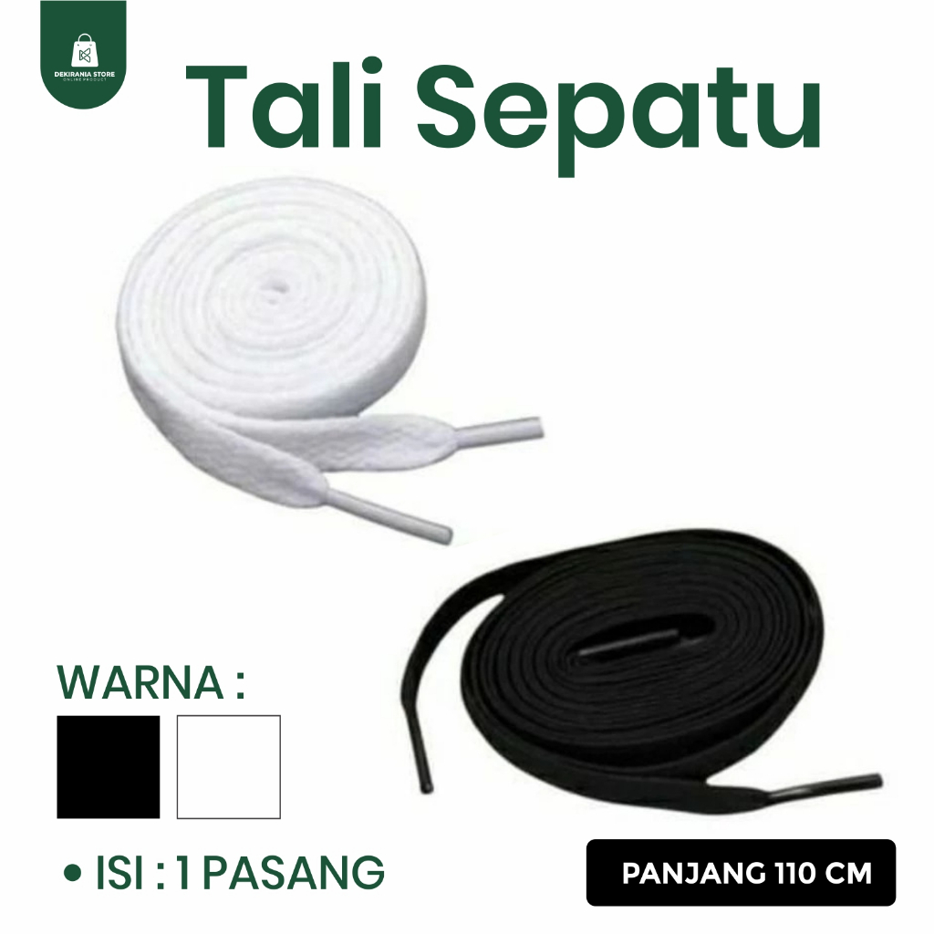 Sepasang Tali Sepatu Hitam /Tali Sepatu Putih/Tali Sepatu Sekolah/Tali Sepatu Olahraga