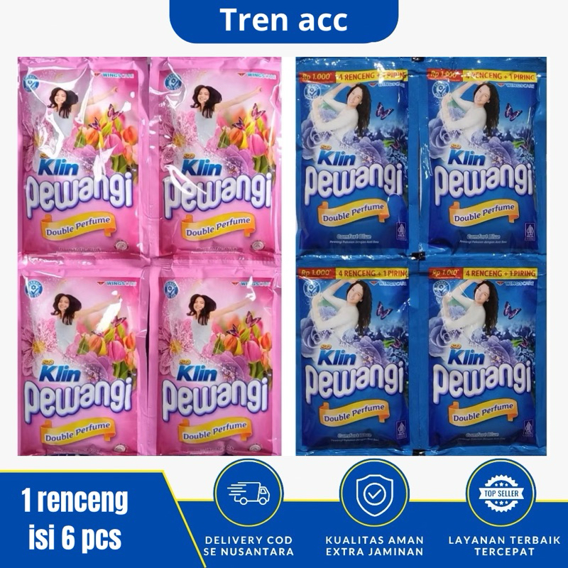 SOKLIN PEWANGI KEMASAN JUMBO SOKLIN PEWANGI SACHET 1 RENTENG ISI 6 PCS - Soklin Softener Pewangi Pak