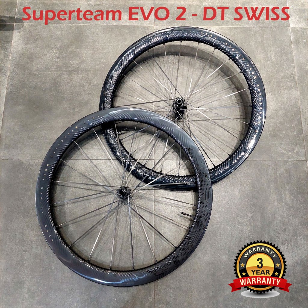 Superteam Wheelset EVO 2 Aero Attack DT Swiss Carbon Spoke Ratchet Ceramic