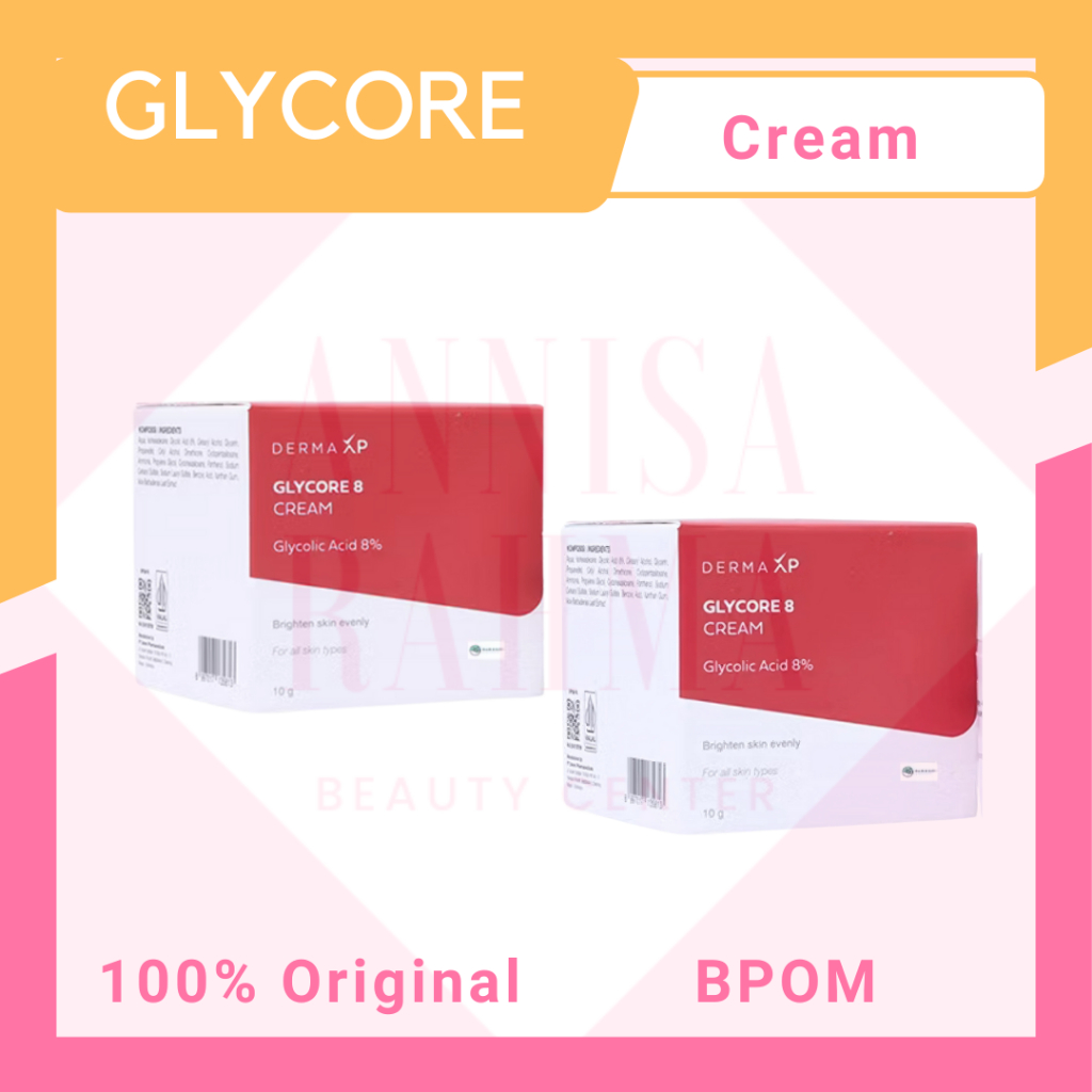 Glycore 8 / 10 Cream GA AHA Glycolic Acid 8% 10% Pelembab Whitening Moisturizer Pencerahan BPOM Orig
