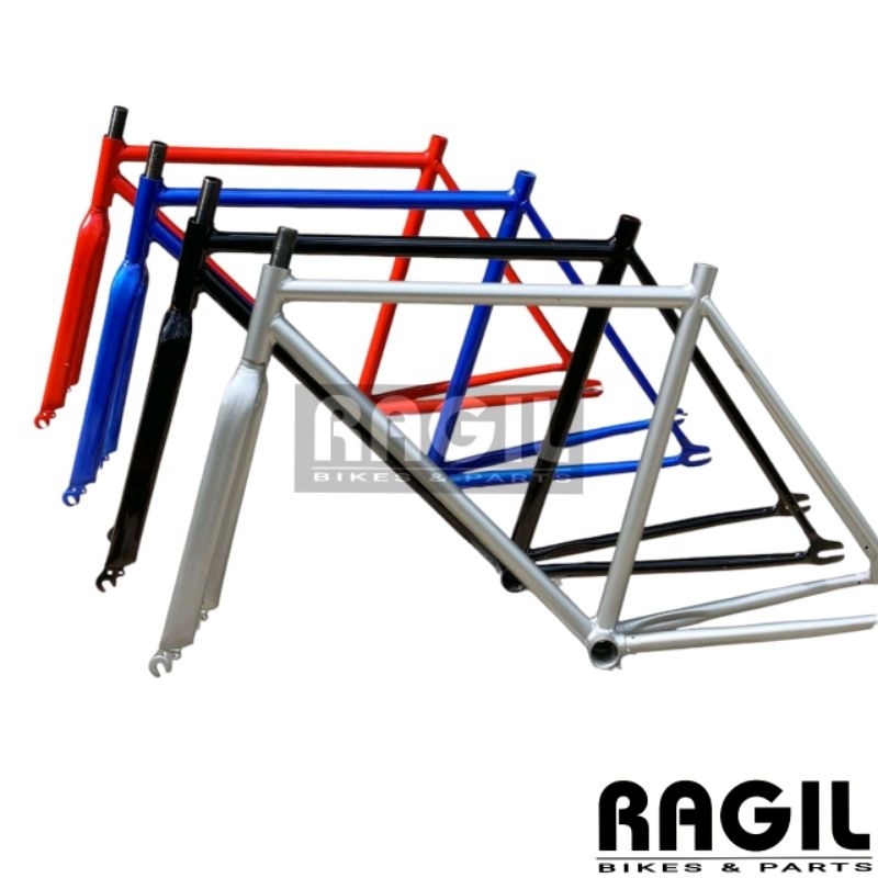 FRAME SEPEDA FIXIE 700 700C HITAM MERAH BIRU ABU BESI STEEL BENGKOK DALANGAN FORK STANDAR & OVERSIZE