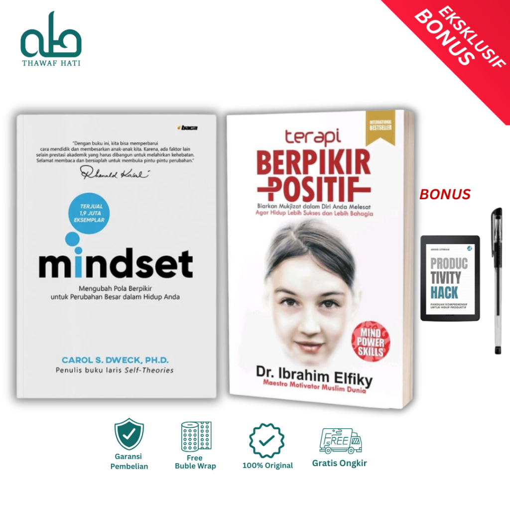[PAKET HEMAT] Buku MIndset - Terapi Berfikir Positif [SPESIAL BONUS]