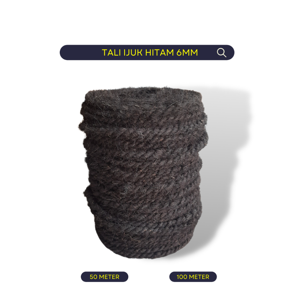 Tali ijuk tali saung bambu tali gazebo serabut injuk aren 6mm 50 meter