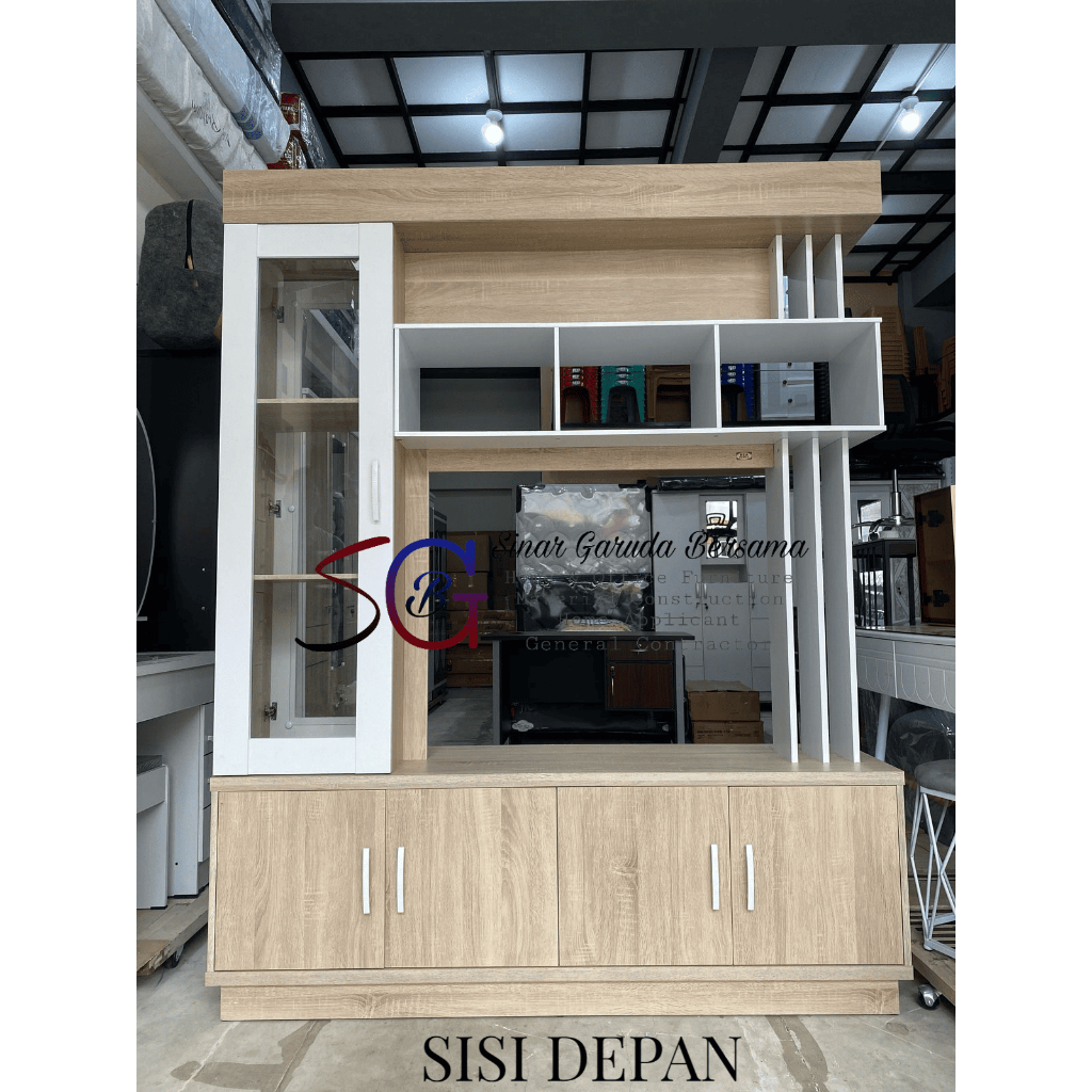 LEMARI TV BOFET / BOFET MEJA TV / PEMBATAS RUANGAN / LEMARI PAJANGAN TERBARU