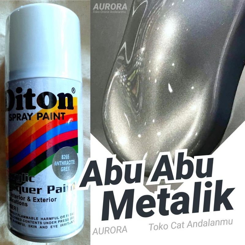 Pilok Diton Anthracite Grey 8265 Abu-Abu Metalik Abu Metallic 300ml | Cat Semprot Sepeda Motor Mobil