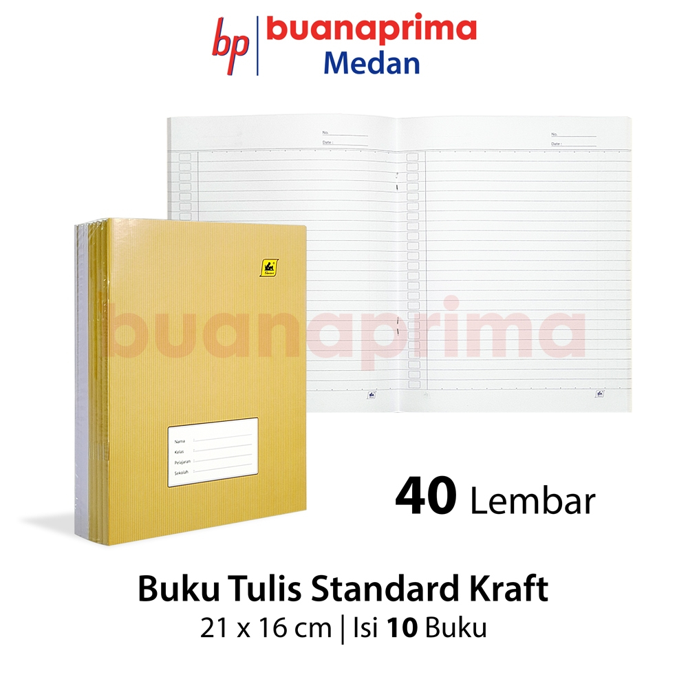 

Buku Tulis PENDEK KRAFT STANDARD 40 Lembar isi 10 Buku 21 x 16 cm Notebook Sekolah Cover Coklat Kwarto A5