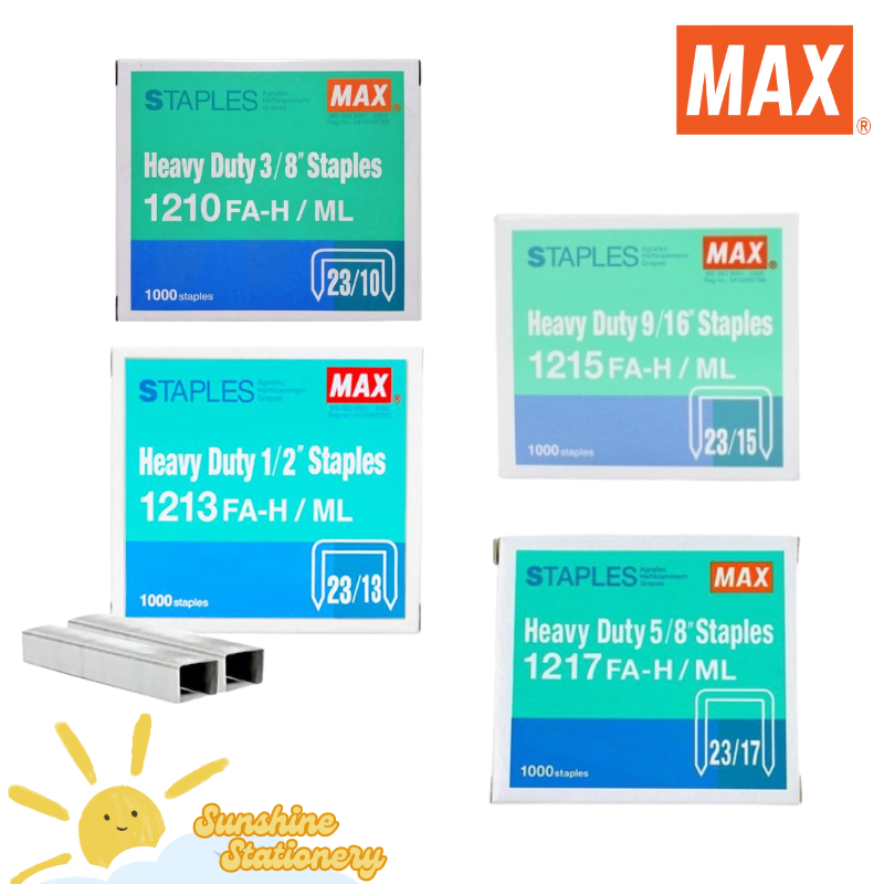 

MAX Neces Heavy Duty Staples Refill Stapler 1210 1213 1215 1217