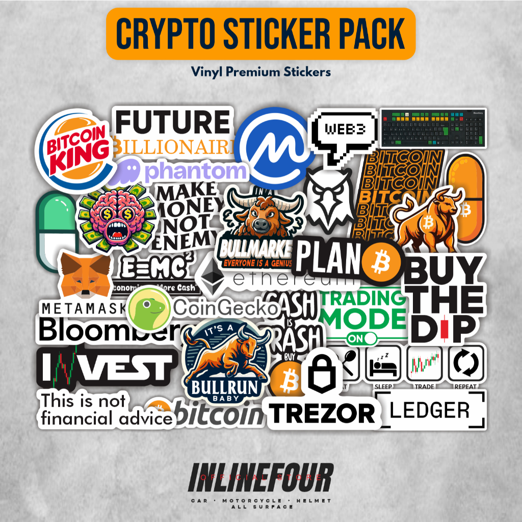

Sticker Pack Crypto Vinyl Premium Bitcoin Ethereum Trader Cryptocurrency Stiker Trading Kripto Waterproof Tumblr Case Hp Helm