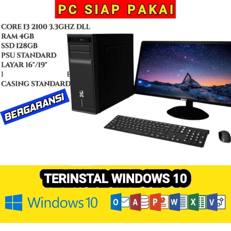 FULLSET PC CORE I3 MURAH PLUS MONITOR - KOMPUTER CORE I3 MURAH