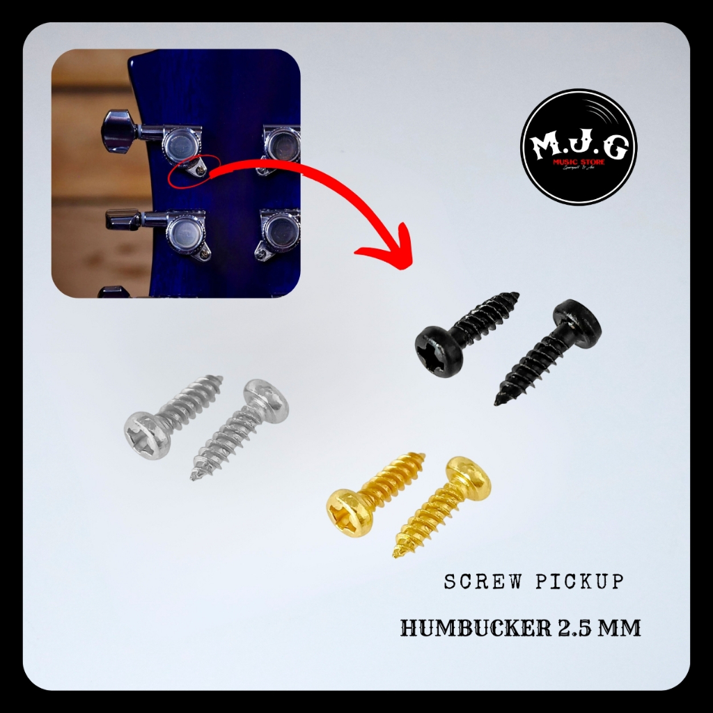 Baut screw sekrup dryer tuning machine pegs gitar bass elektrik akustik chrome hitam gold gotoh