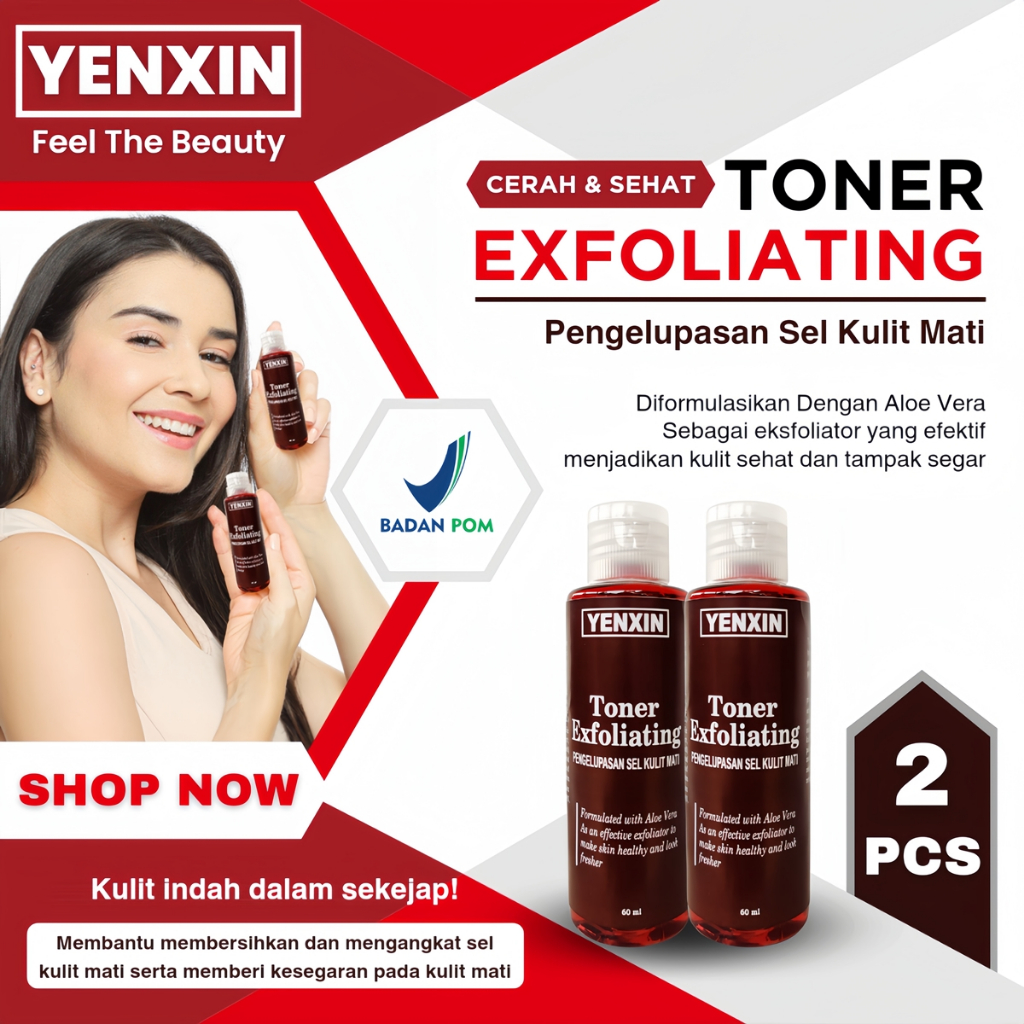 2 BOTOL TONER KELUPAS EXFOLIATING YENXIN TONER PENGELUPASAN WAJAH TONER STRONG KELUPAS BPOM ORIGINAL
