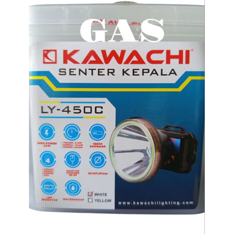 Senter kepala Kawachi 50watt LY-450B-C Waterproof cahaya putih