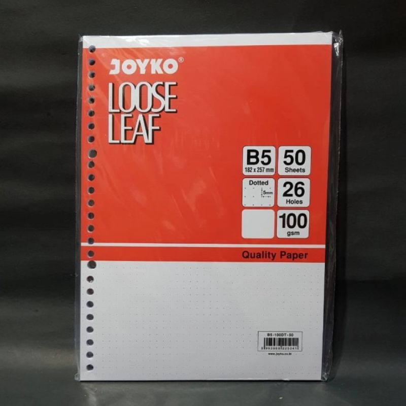 

[YOBANA] JOYKO LOOSE LEAF ISI BINDER B5 50 SHEETS 100 GSM 26 HOLES DOTTED TITIK-TITIK