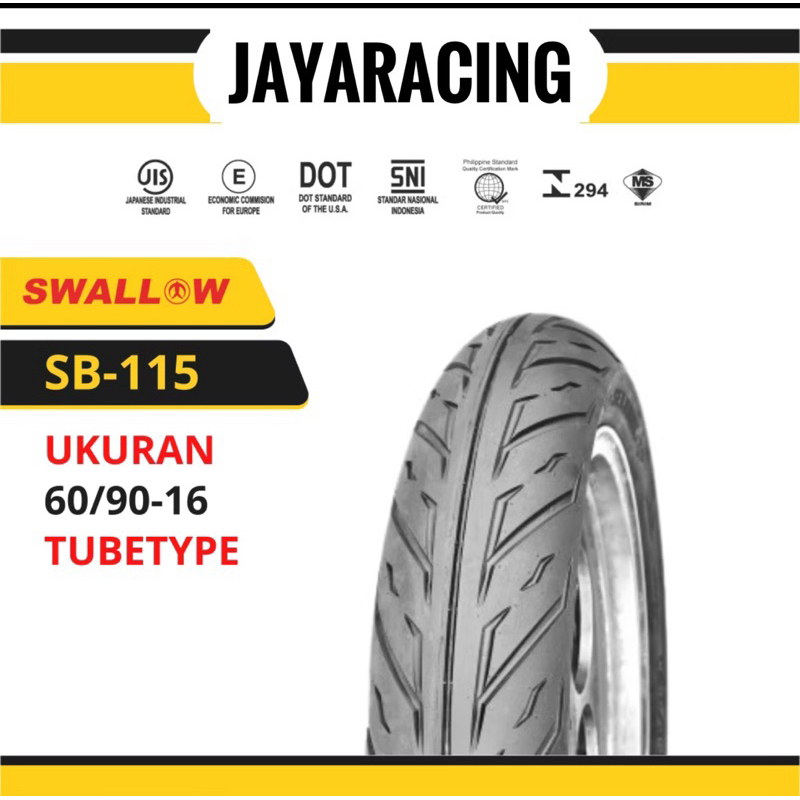 BAN SWALLOW SEAHAWK SB115 RING 16 60/90 PLUS BAN DALAM 225/250 Ring 16