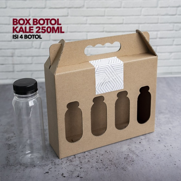 

10 Pcs Box Tenteng Muat 4 Botol Kale 250ml Ukuran 21,5x6x17cm