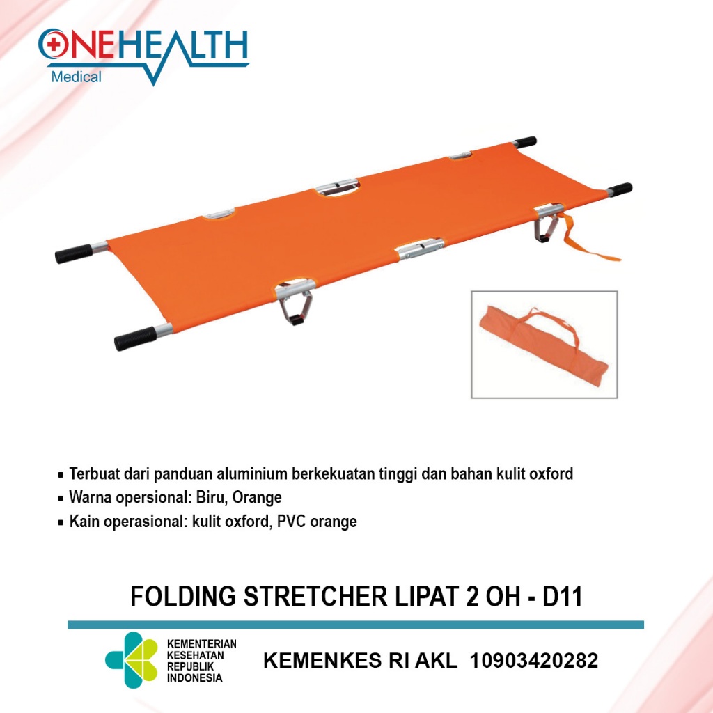 Tandu Lipat 2 Onehealth Kesehatan Penyelamatan Profesional Tandu Dengan Paduan Aluminium Folding Str