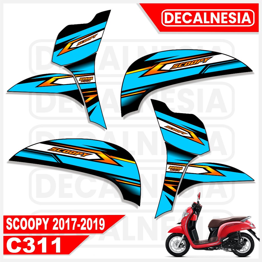 Stiker Scoopy Esp 2017 2018 2019 Striping Sticker Motor Simple Modif Road Race Aksesoris C311