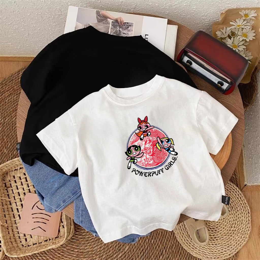 korea style Putih cocobaby t shirt cotton Kaos Atasan Anak laki-laki Perempuan | Elemen Kung Fu Cina